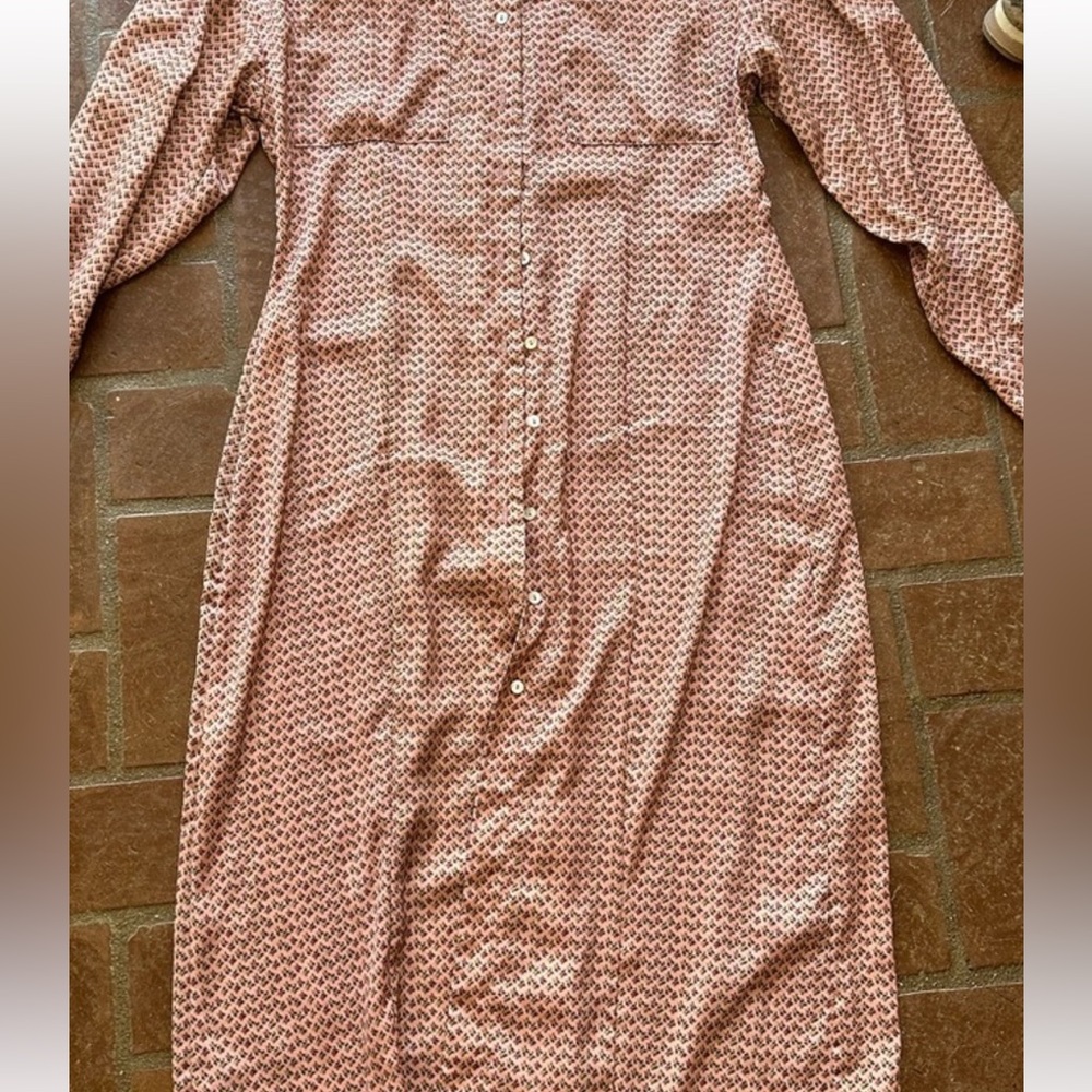 Zara Polyester Printed Button-Up Duster Tunic Dre… - image 3